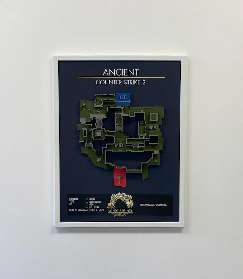 CS2 Ancient 3D Map Wall Art | Lootprop